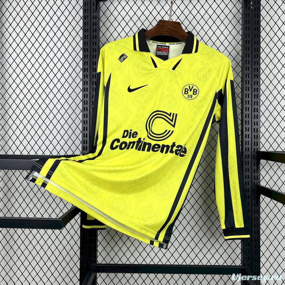1996/97 Retro Borussia Dortmund Home Long Sleeves Jersey