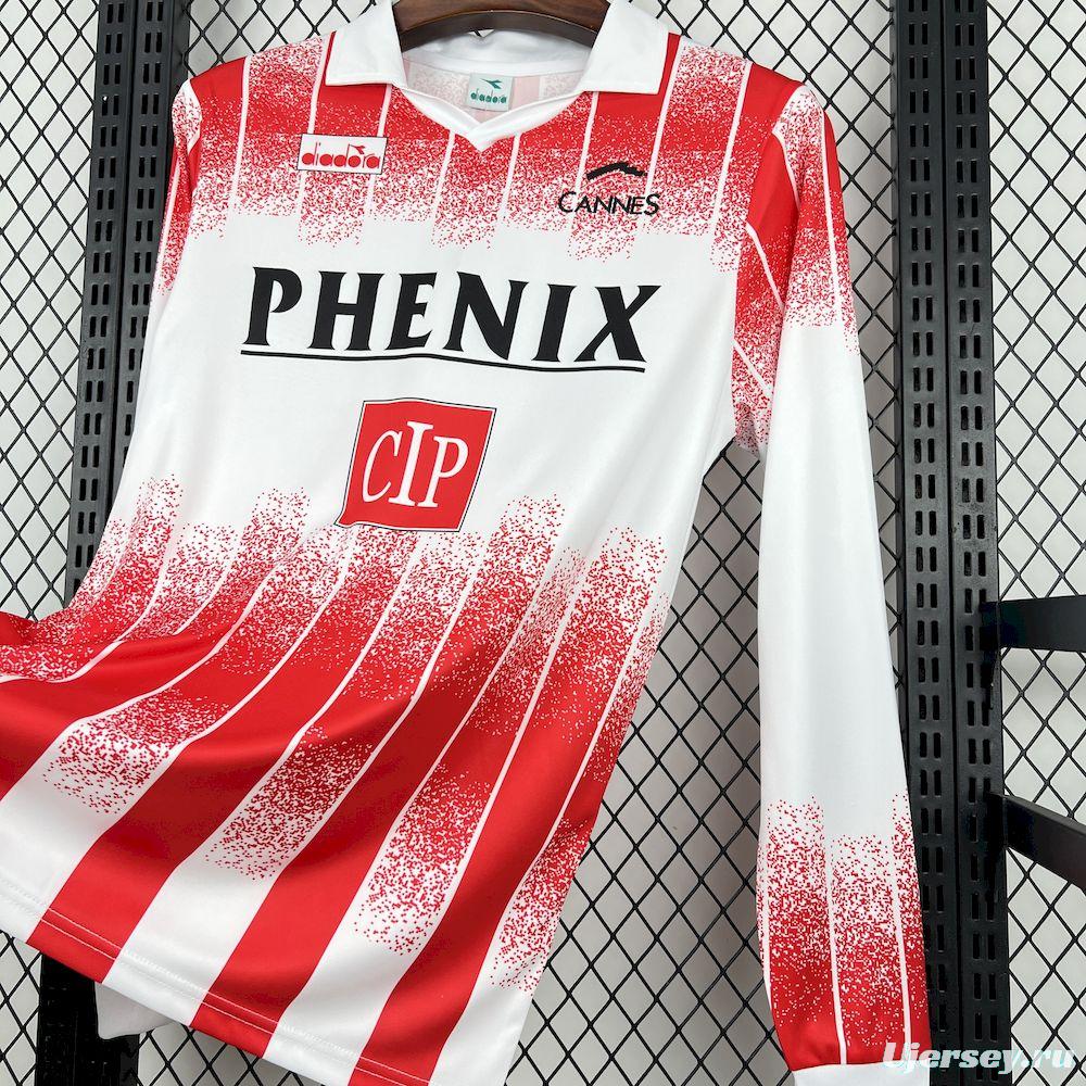 1991/92 Retro AS Cannes Home Long Sleeves Jersey