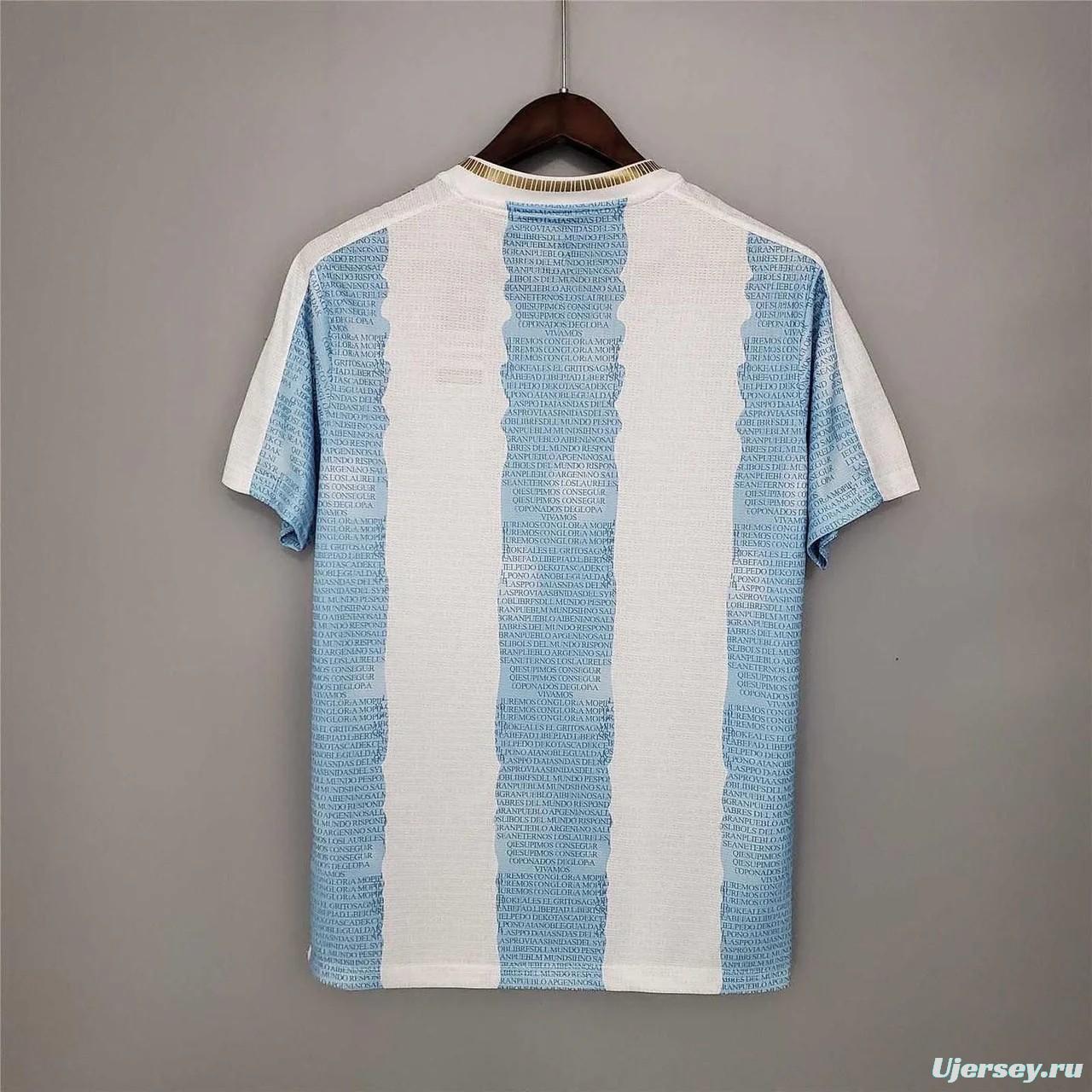 Retro 2021 Argentina Home Maradona Commemorative Edition Jersey