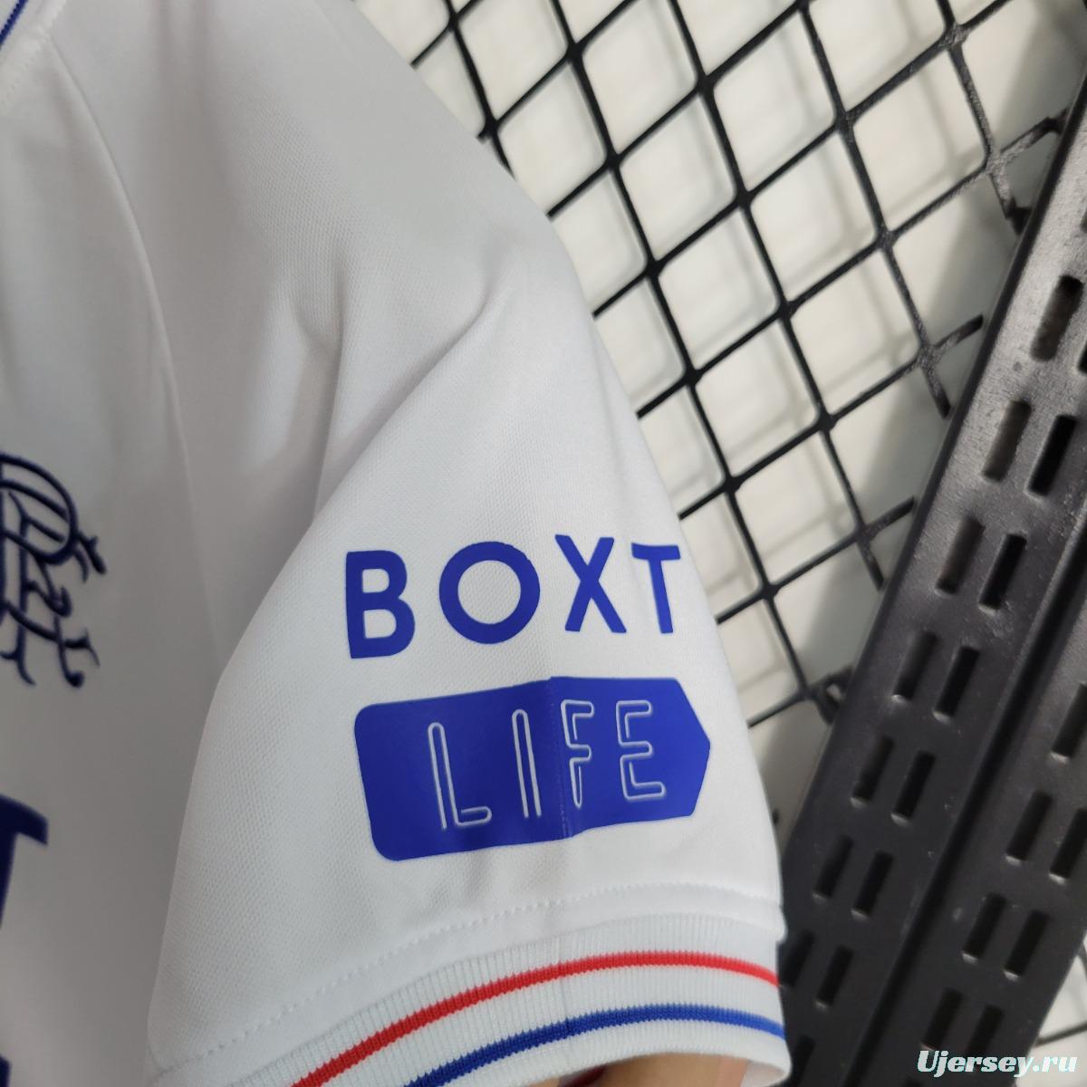 23/24 Kids Glasgow Rangers Away White Jersey