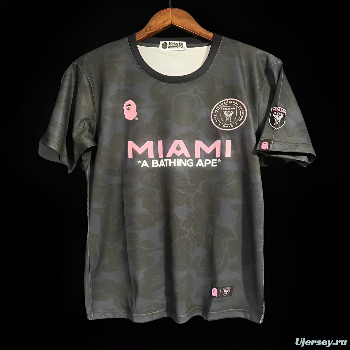 23/24 BAPE x Inter Miami CF Camo Black T-Shirt