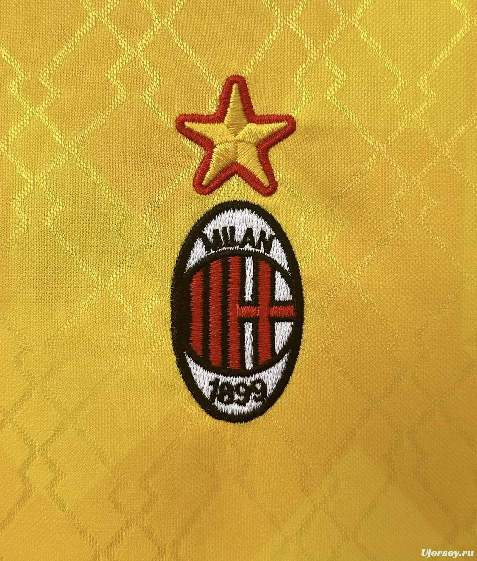 Retro 95/96 AC Milan Third Yellow Jersey