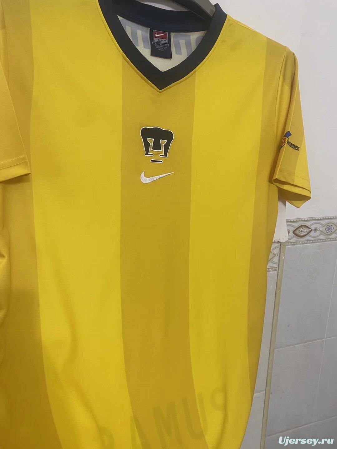 Retro 00/01 Pumas UNAM Away Yellow Jersey