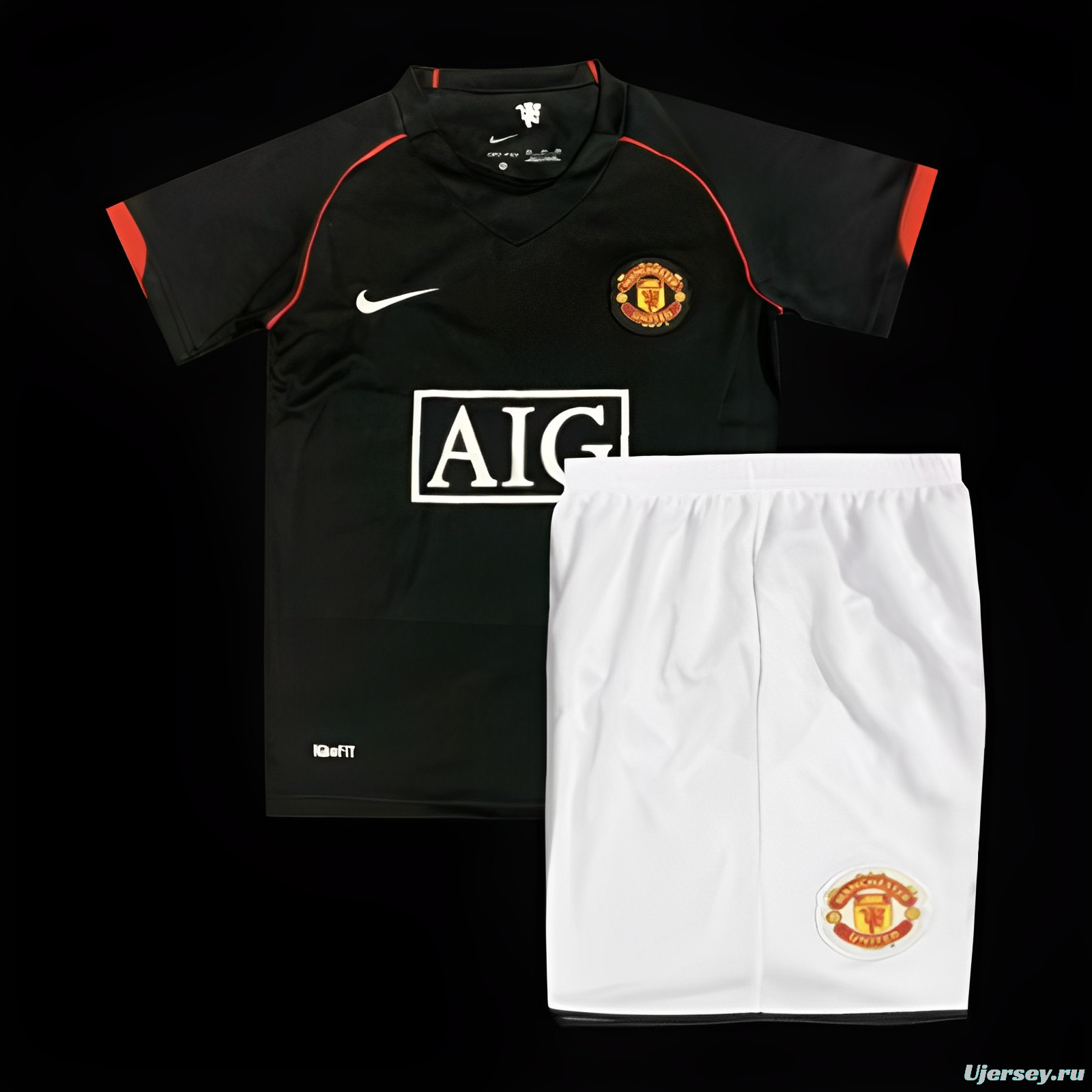 Retro Kids 07/08 Manchester United Away Black Jersey