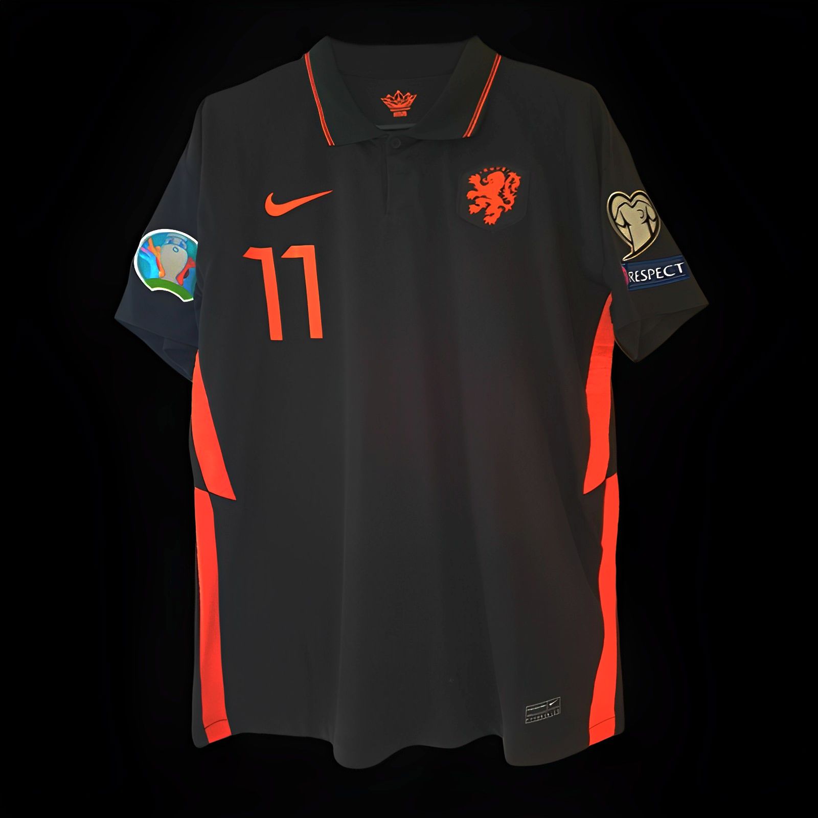 Retro 2020 Netherlands Away Black Jersey