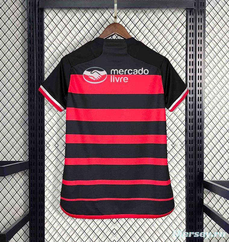 24/25 Women Flamengo Home Jersey With All Sponsor