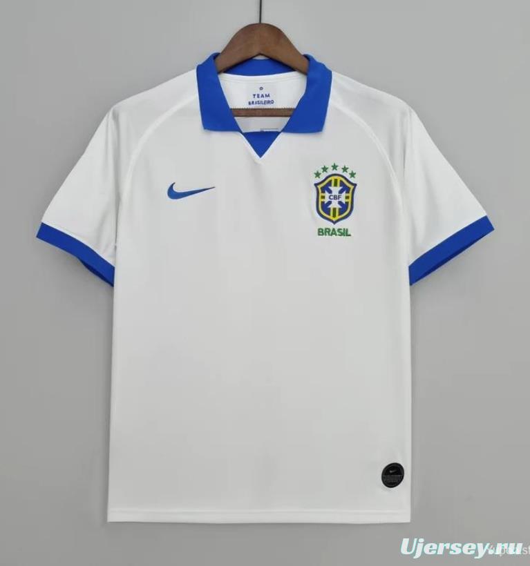 Retro 2019 Brazil Away White Jersey