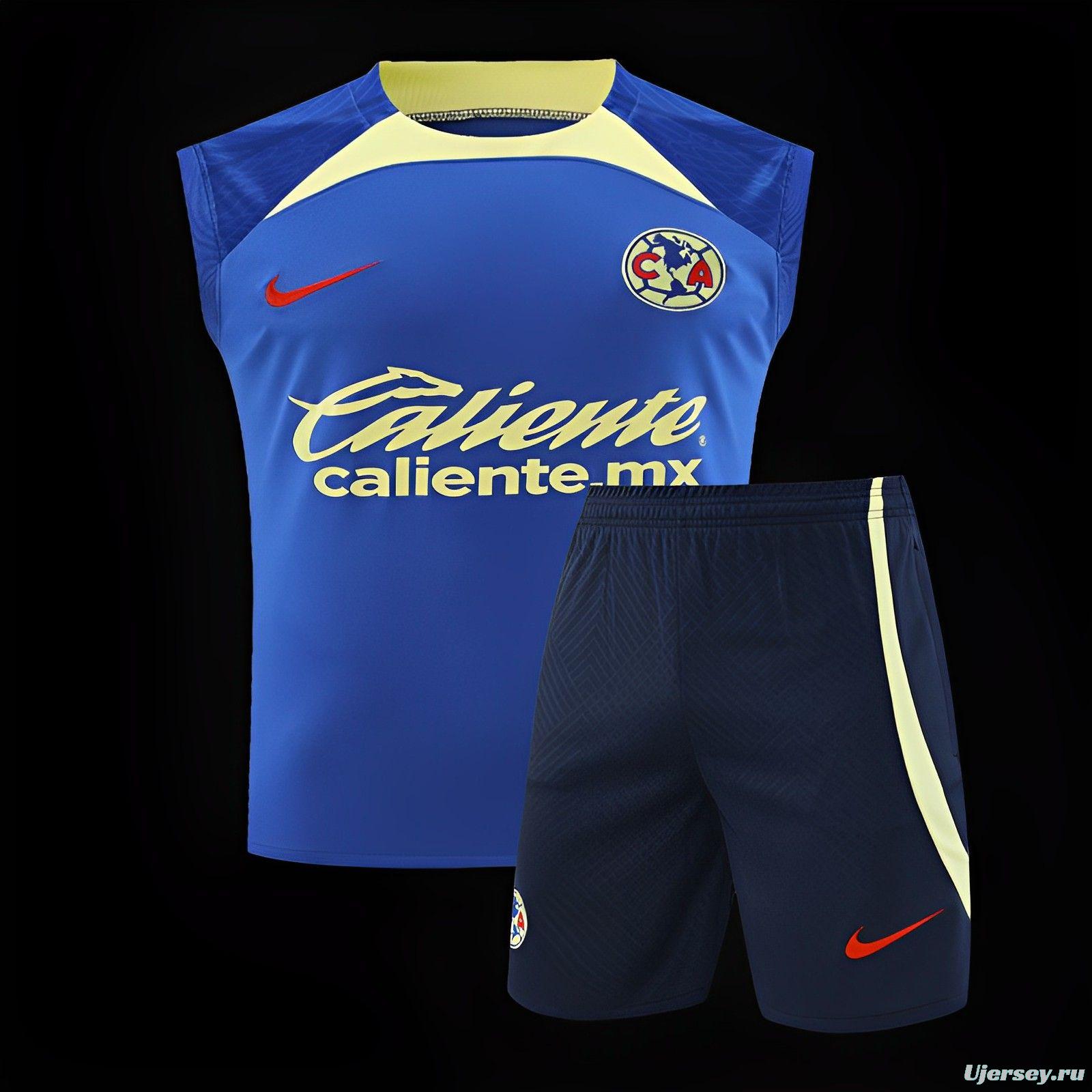 24/25 Club America Blue Vest Jeresy+Shorts