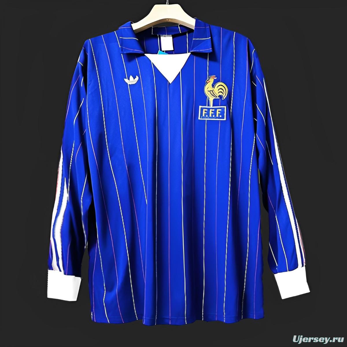 Retro 1982 France Home Long Sleeve Jersey