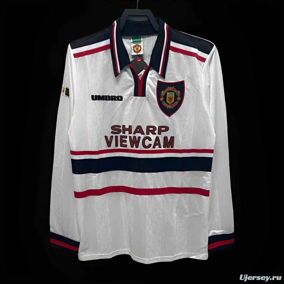 Retro 97/98 Manchester United Third Long Sleeve White Jersey