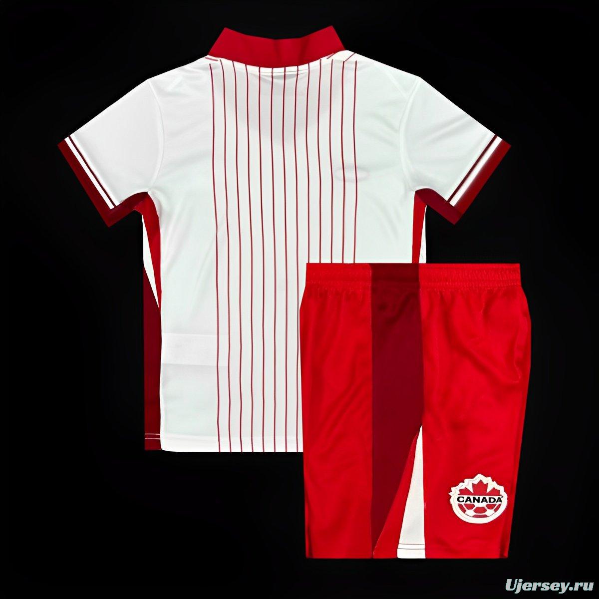 2024 Kids Canada Away White Jersey