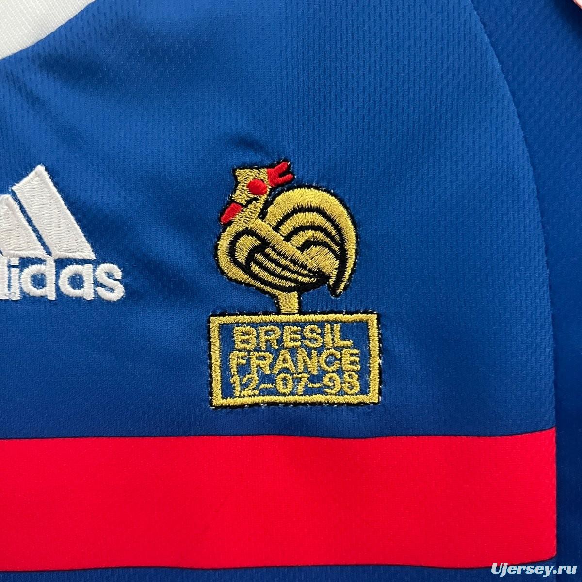 Retro 1998 Kids France Home Jersey