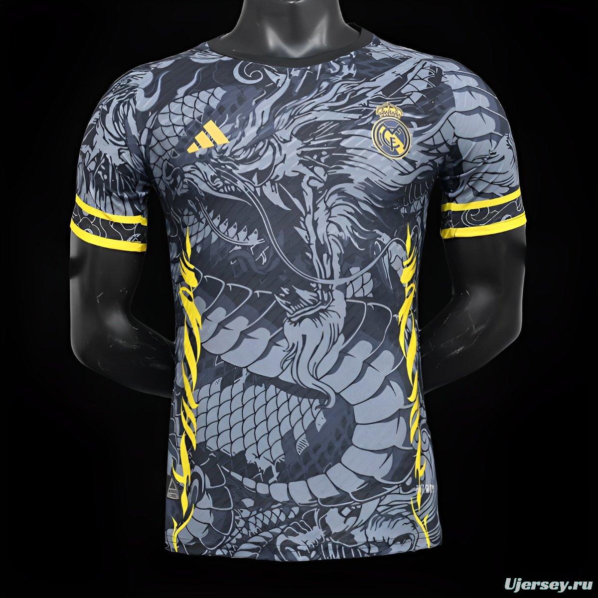 Player Version 24/25 Real Madrid Grey/Black Dragon Jersey