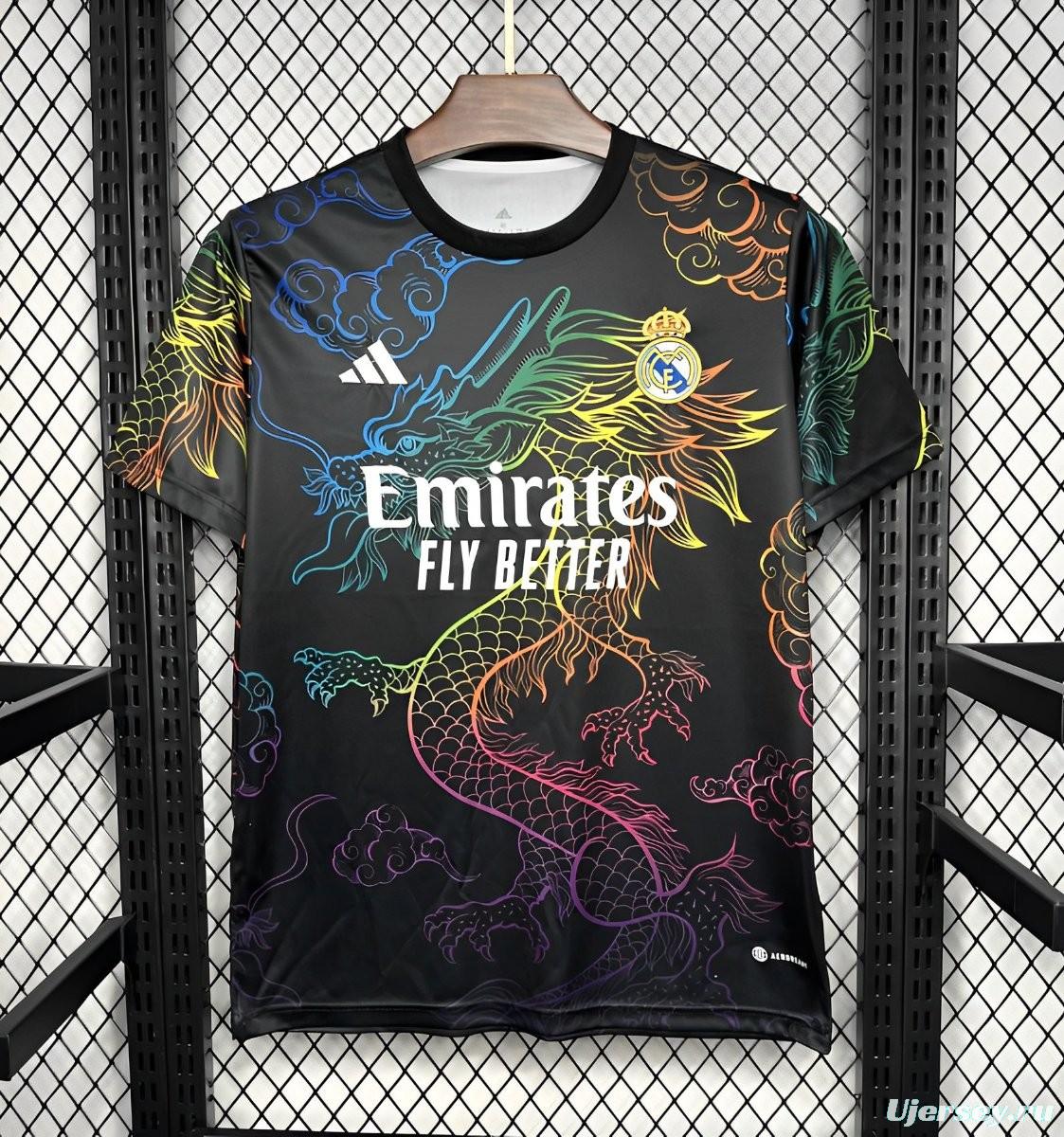 24/25 Real Madrid Black Multi-Color Dragon Special Jersey