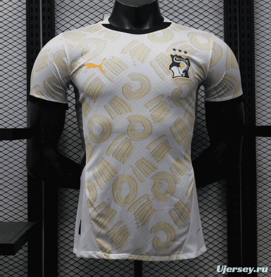 Player Version 2024 IVORY COAST Away White Jersey