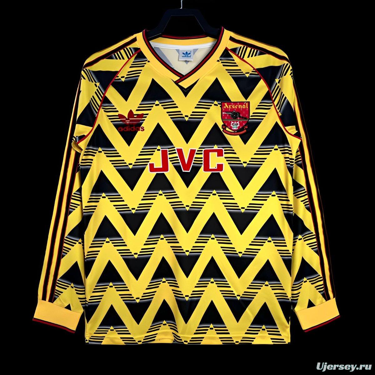 Retro 91/93 Arsenal Away Yellow Long Sleeve Jersey