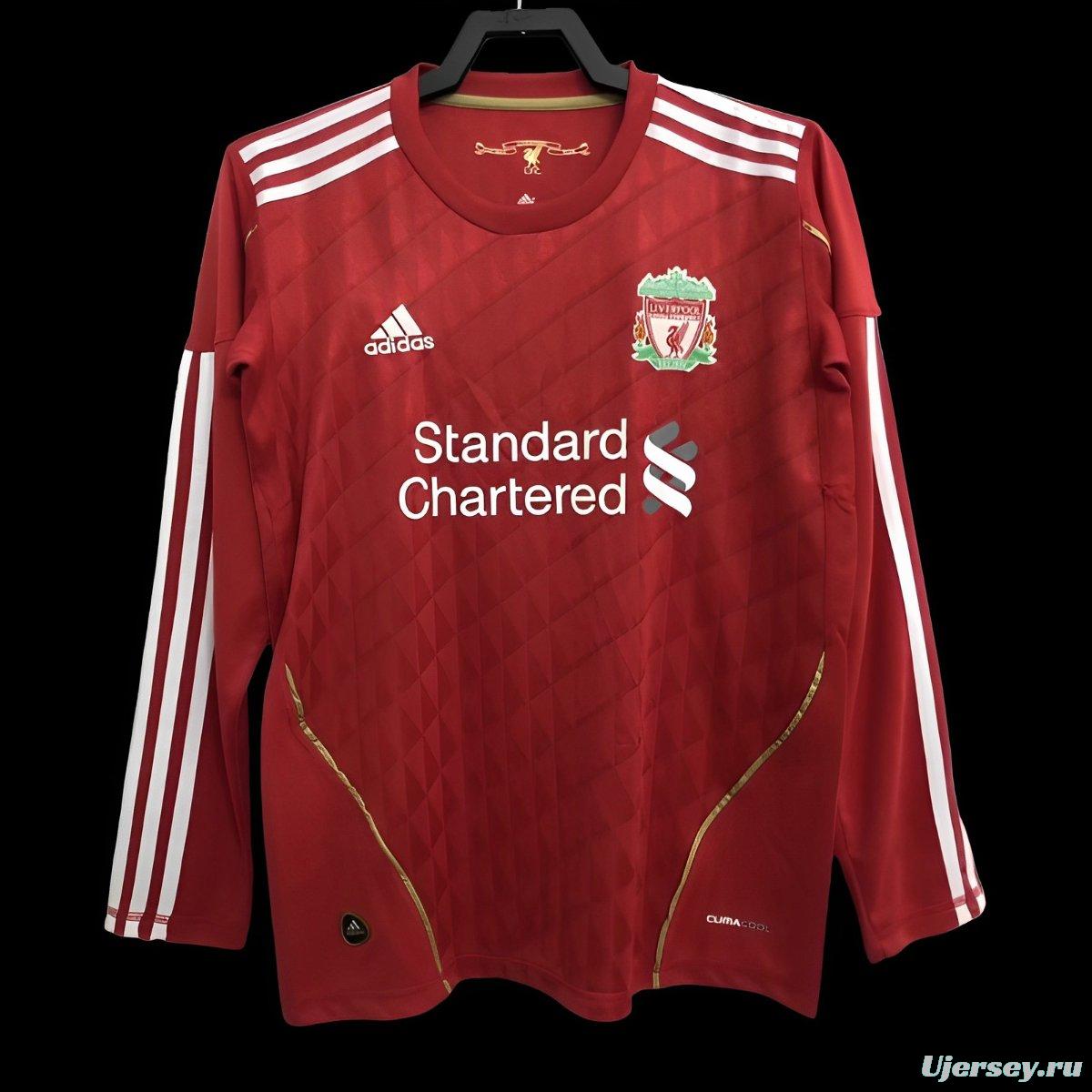 Retro 10/11 Liverpool Home Long Sleeve Soccer Jersey