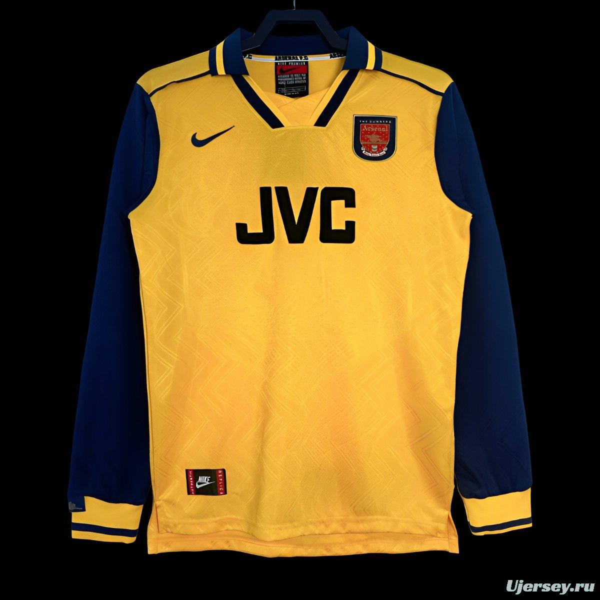 Retro 96/97 Arsenal Away Yellow Long Sleeve Jeresy