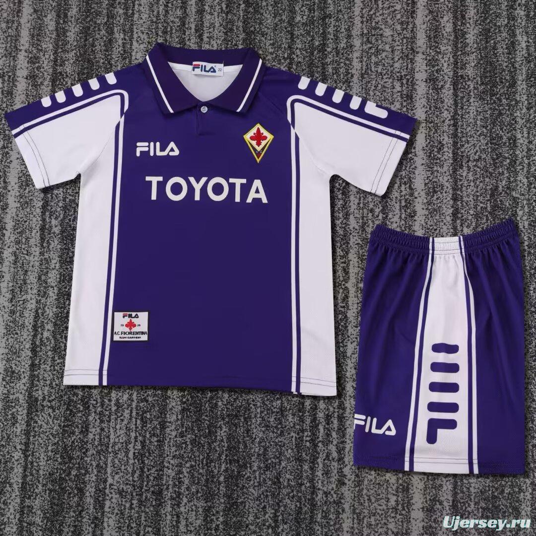 Retro Kids 99/00 Fiorentina Home Soccer Jersey