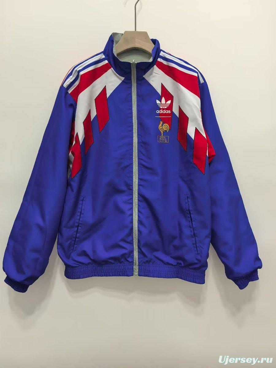 2025 France Blue/Grey Reversible Windbreaker