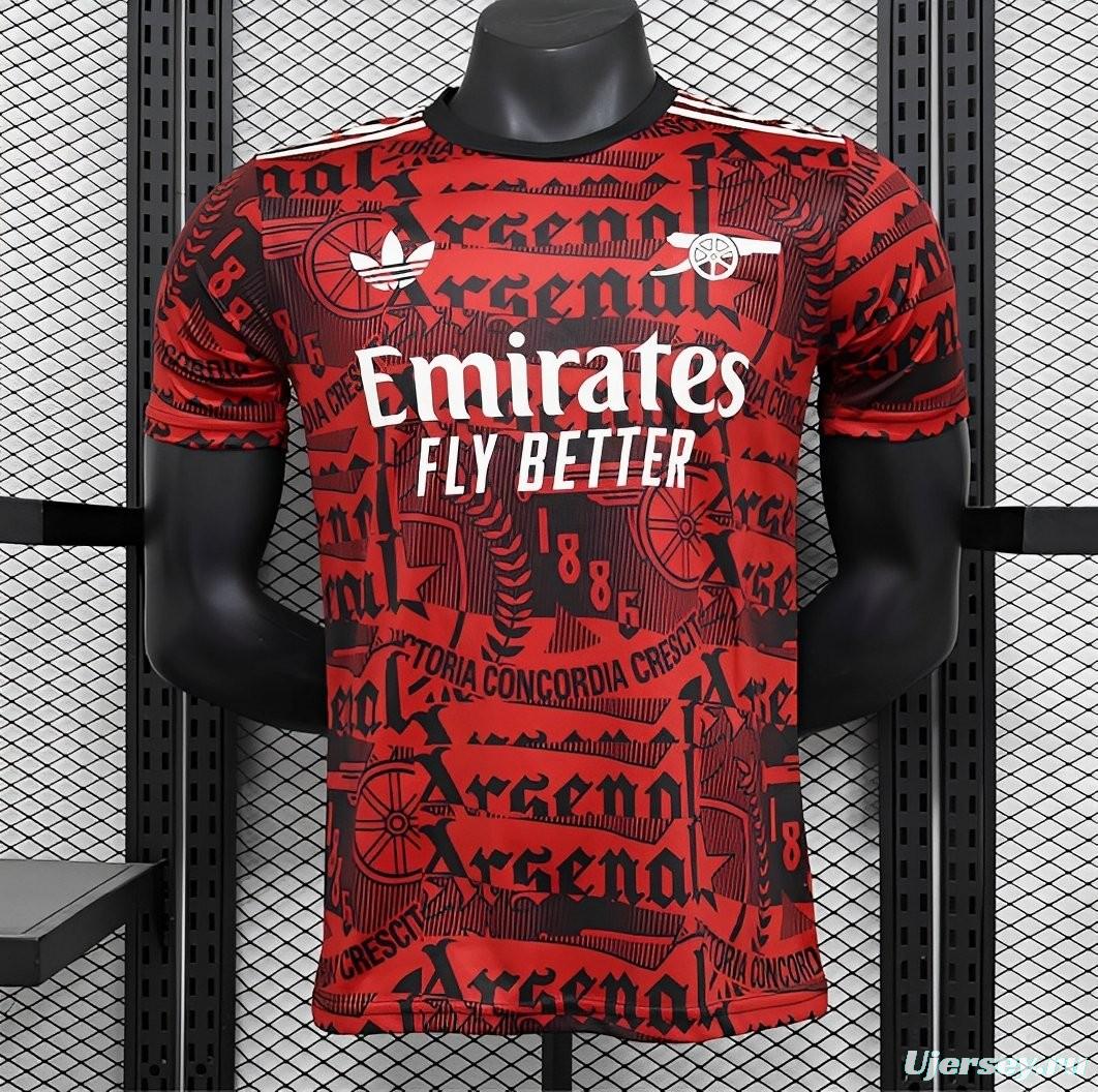 25/26 Player Version Arsenal Adidas Original Training Red/Black Jersey