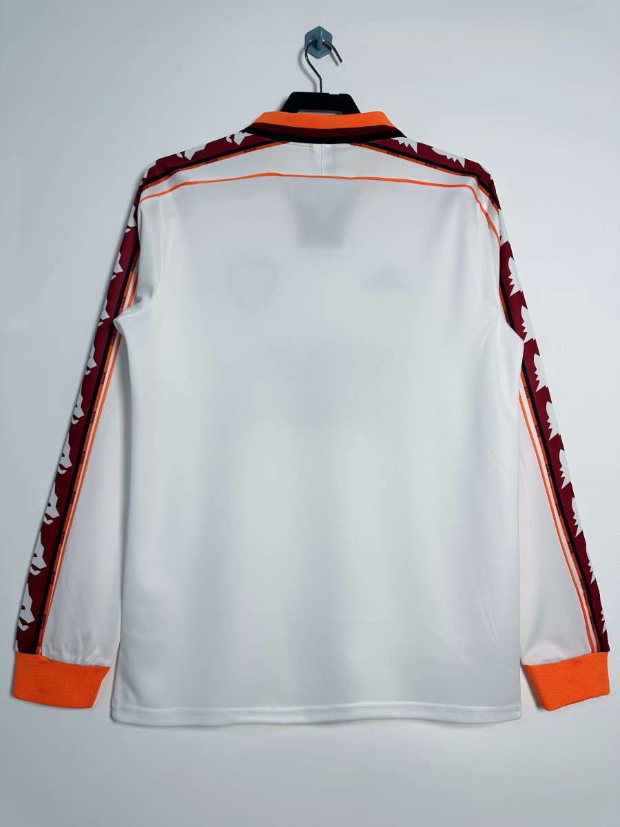 Retro 98/99 Roma Away White  Long Sleeve Jersey
