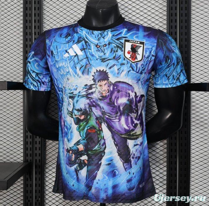 Player Version 2025 Japan Blue with Anime Combat Scene Design Jersey