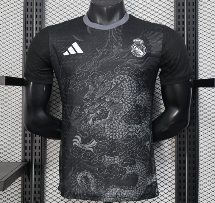 Player Version 25/26 Real Madrid Black with Dragon Design Jersey