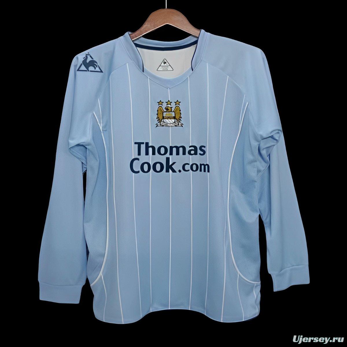 Retro 07/08 Manchester City Home Long Sleeve Soccer Jersey