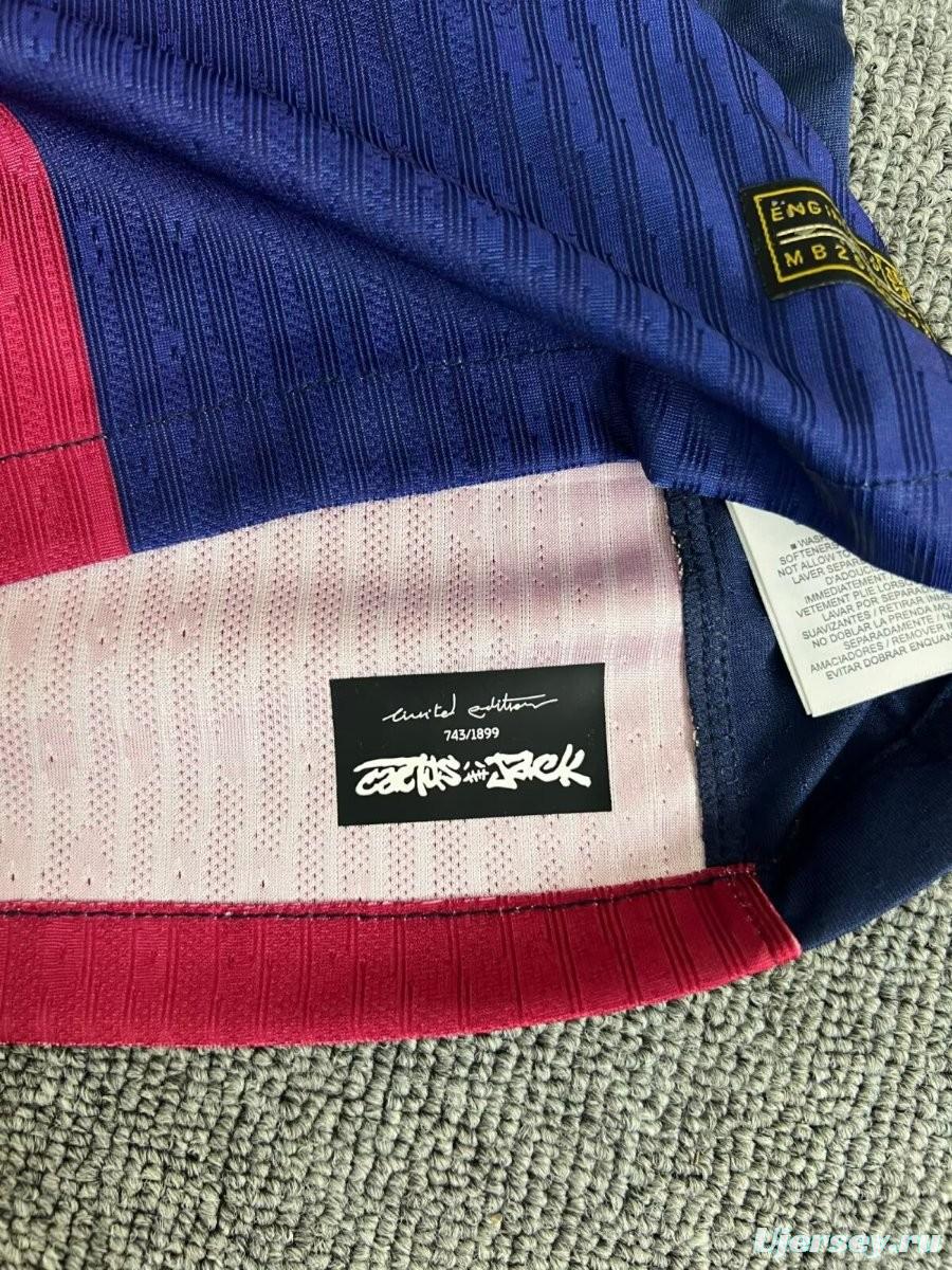 Player Version 24/25 Barcelona x Travis Scott Home Long Sleeve Jersey