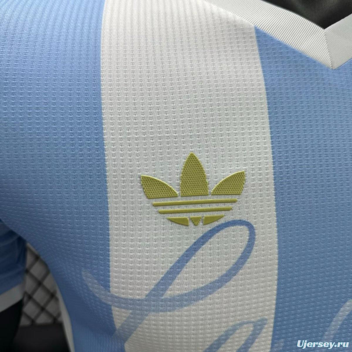 Player Version 2025 Argentina Home Sky Blue with Messi Celebration Print Jersey