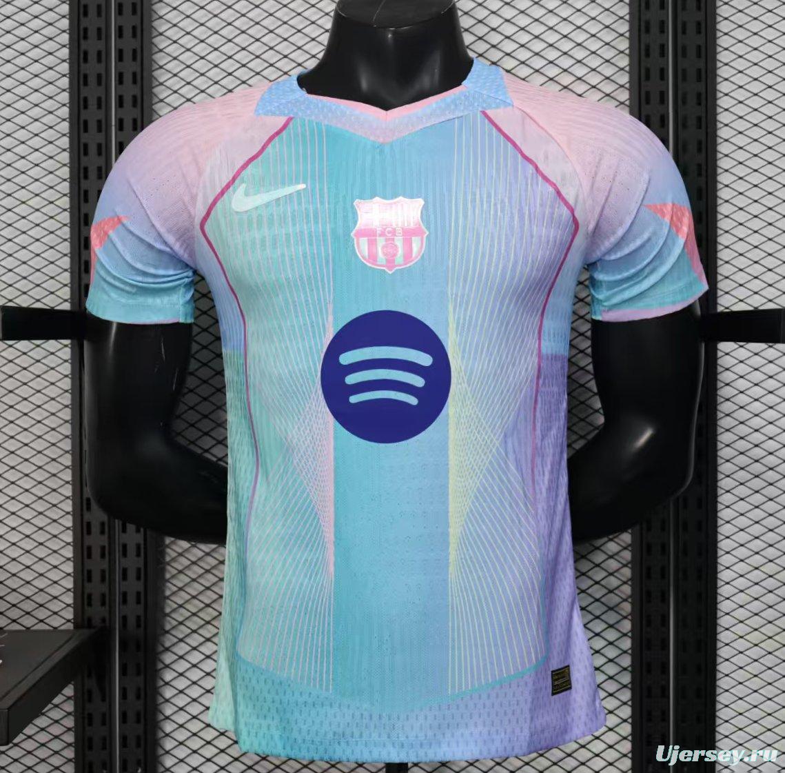 Player Version 25/26 FC Barcelona Mint Green with Pink Trim Jersey