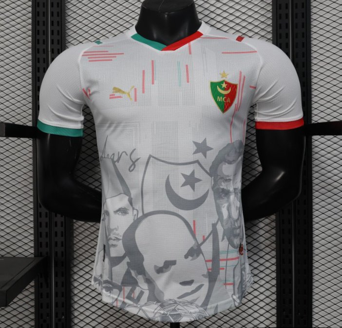 Player Version 2025 MC Alger (MCA) Home White Jersey with Club Emblem Design