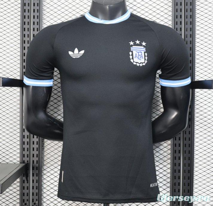 Player Version 2025 Argentina Black with Sky Blue Trim Jersey