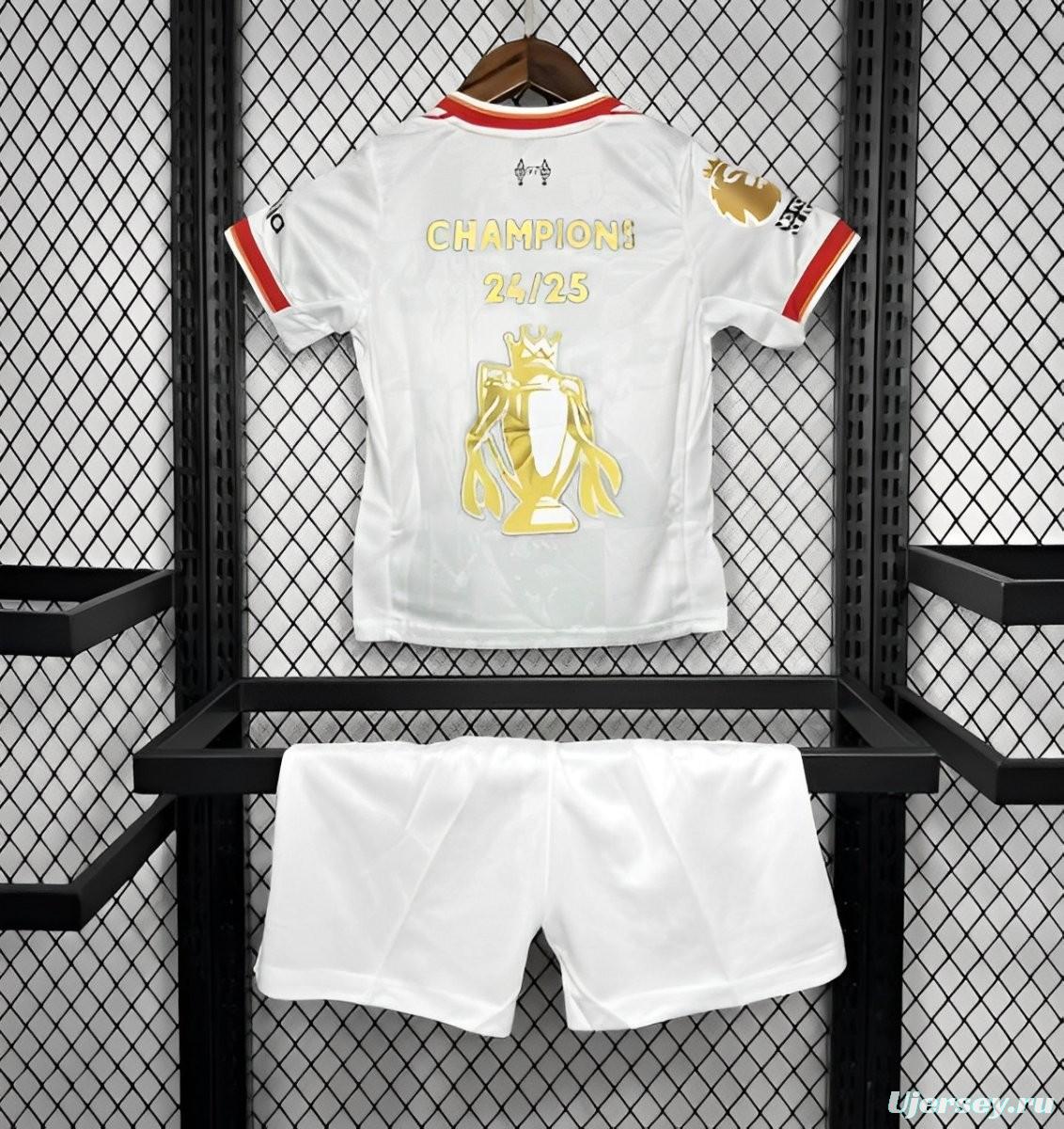 24/25 Kids Liverpool Third White Jersey With Champion Printing