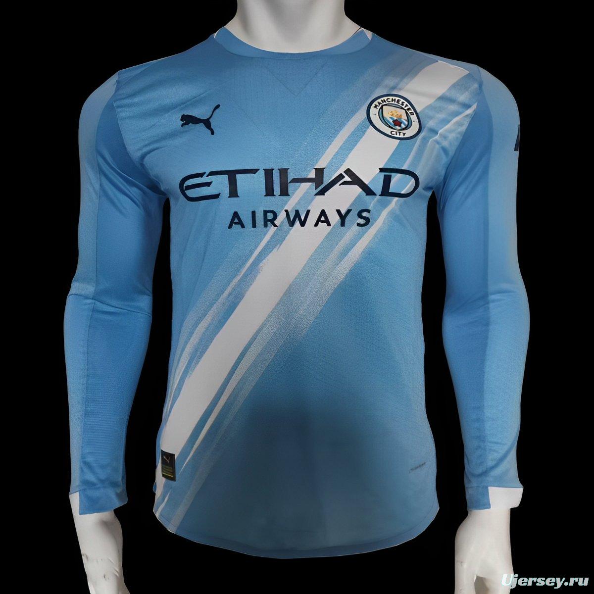 Player Version 25/26 Manchester City Home Long Sleeve Jersey