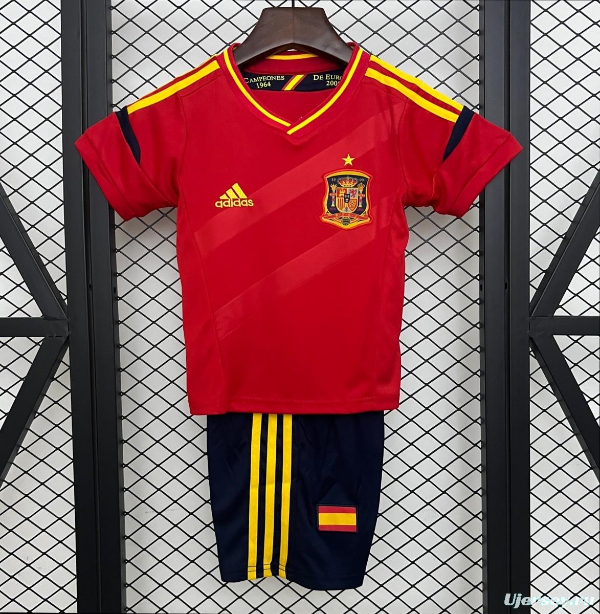 Retro 2012 Kids Spain Home Size 16-28 Jersey