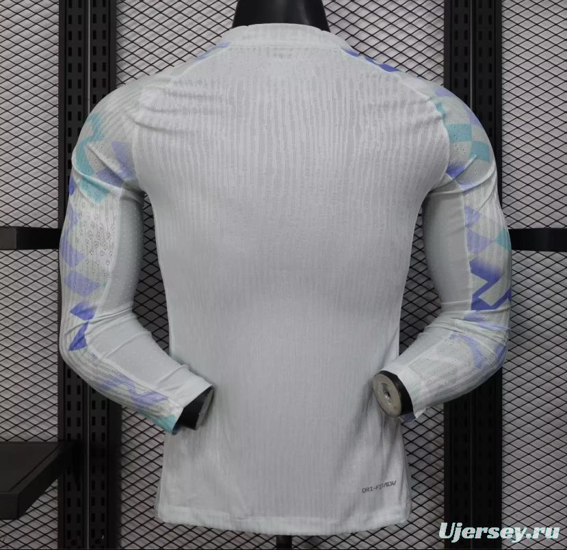 Player Version 25/26 Inter Milan Away WHITE Long Sleeve Jersey