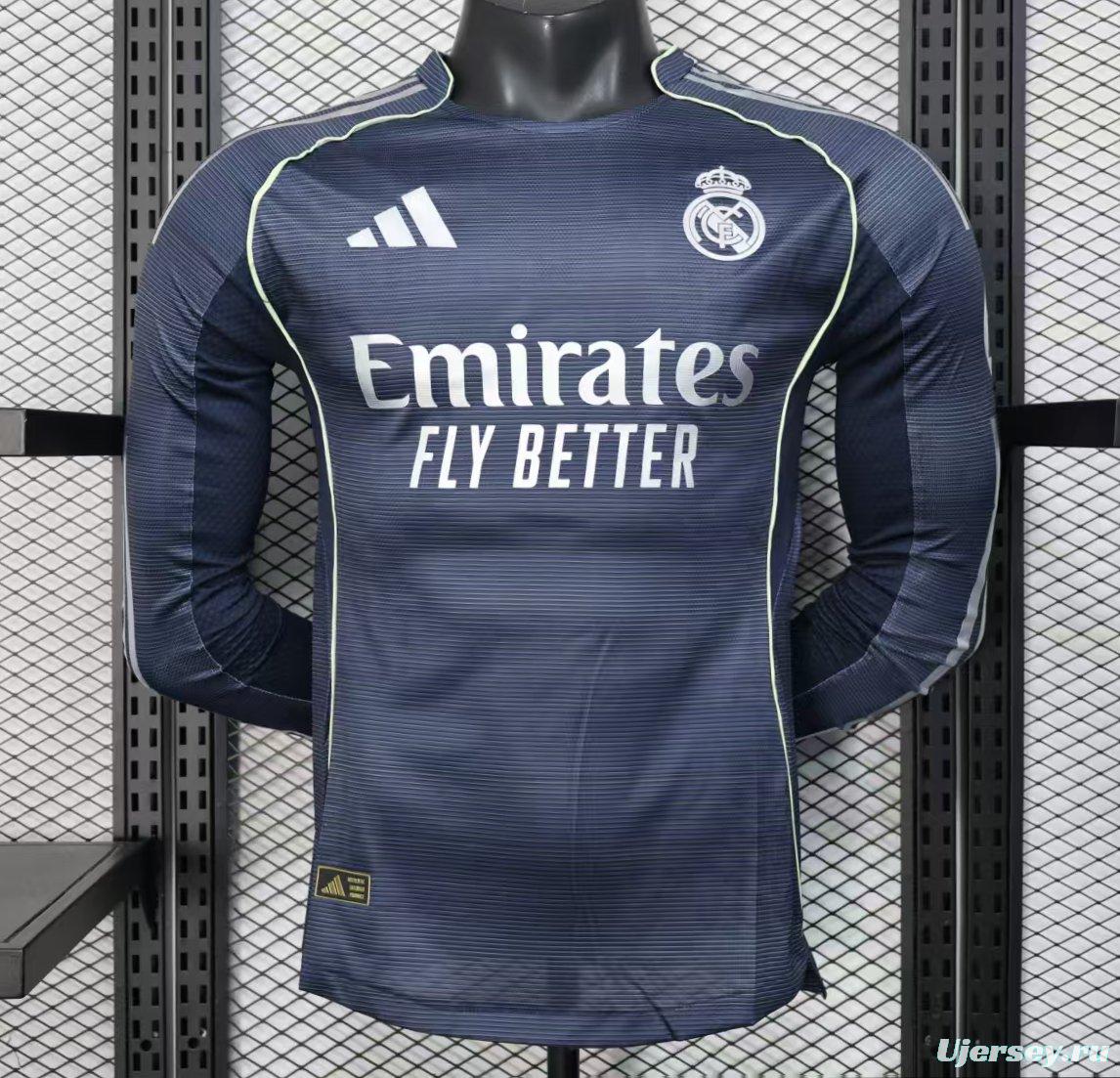 Player Version 25/26 Real Madrid Away Long Sleeve Jersey