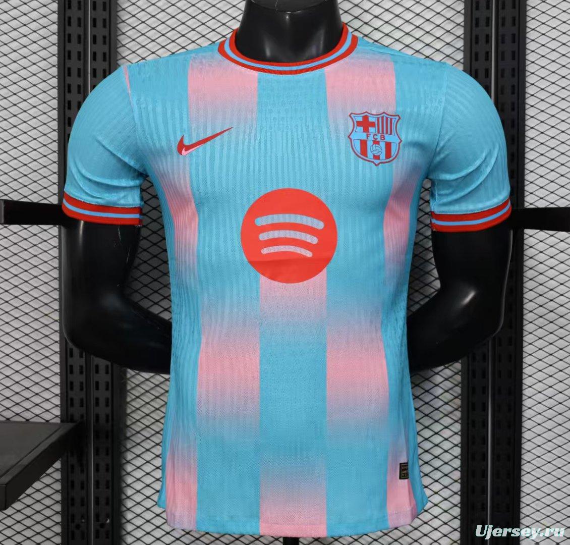 Player Version 25/26 Barcelona Sky Blue with Pink Gradient Stripe Jersey