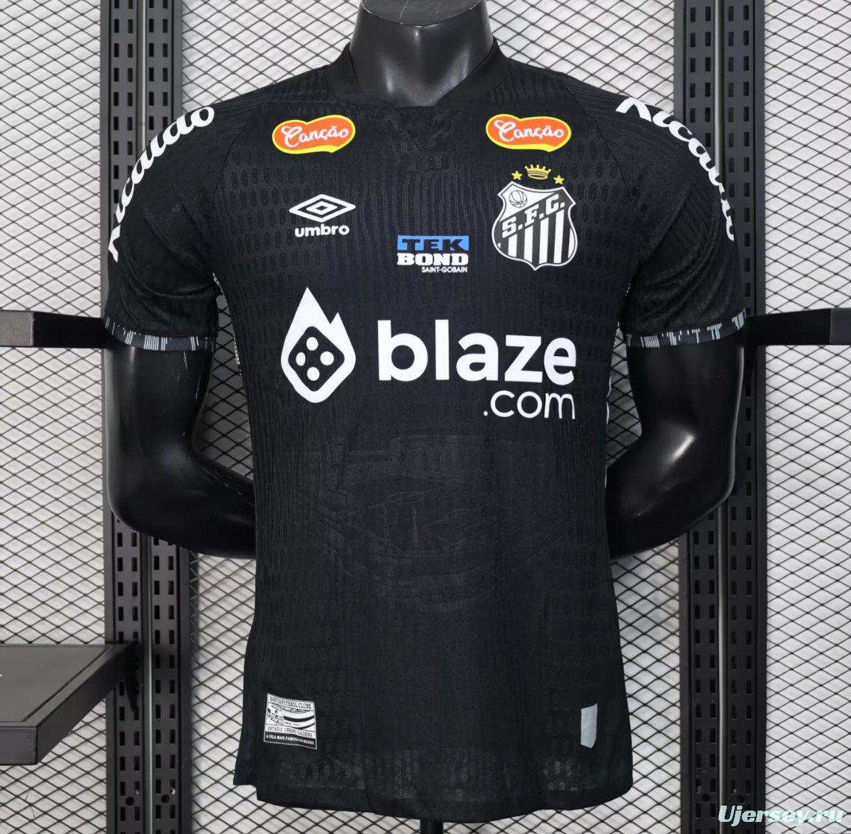 Player Version 25/26 Santos FC Black with Geometric Pattern Jersey