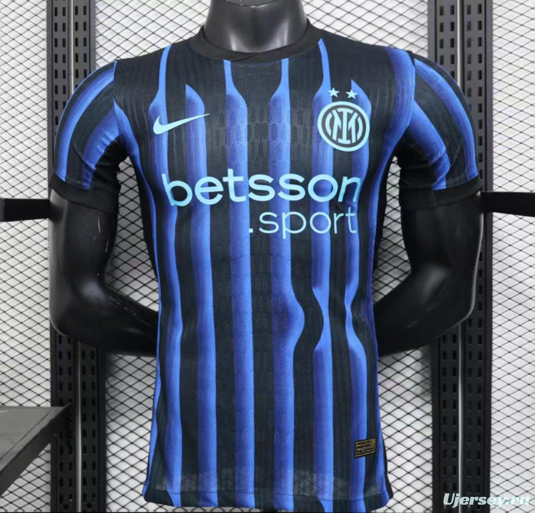 Player Version 25/26 Inter Milan Home Jersey Without Sponsor