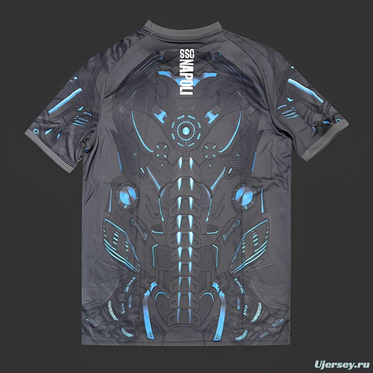 25/26 Napoli EA7 Gray with Robotic Armor Pattern Jersey