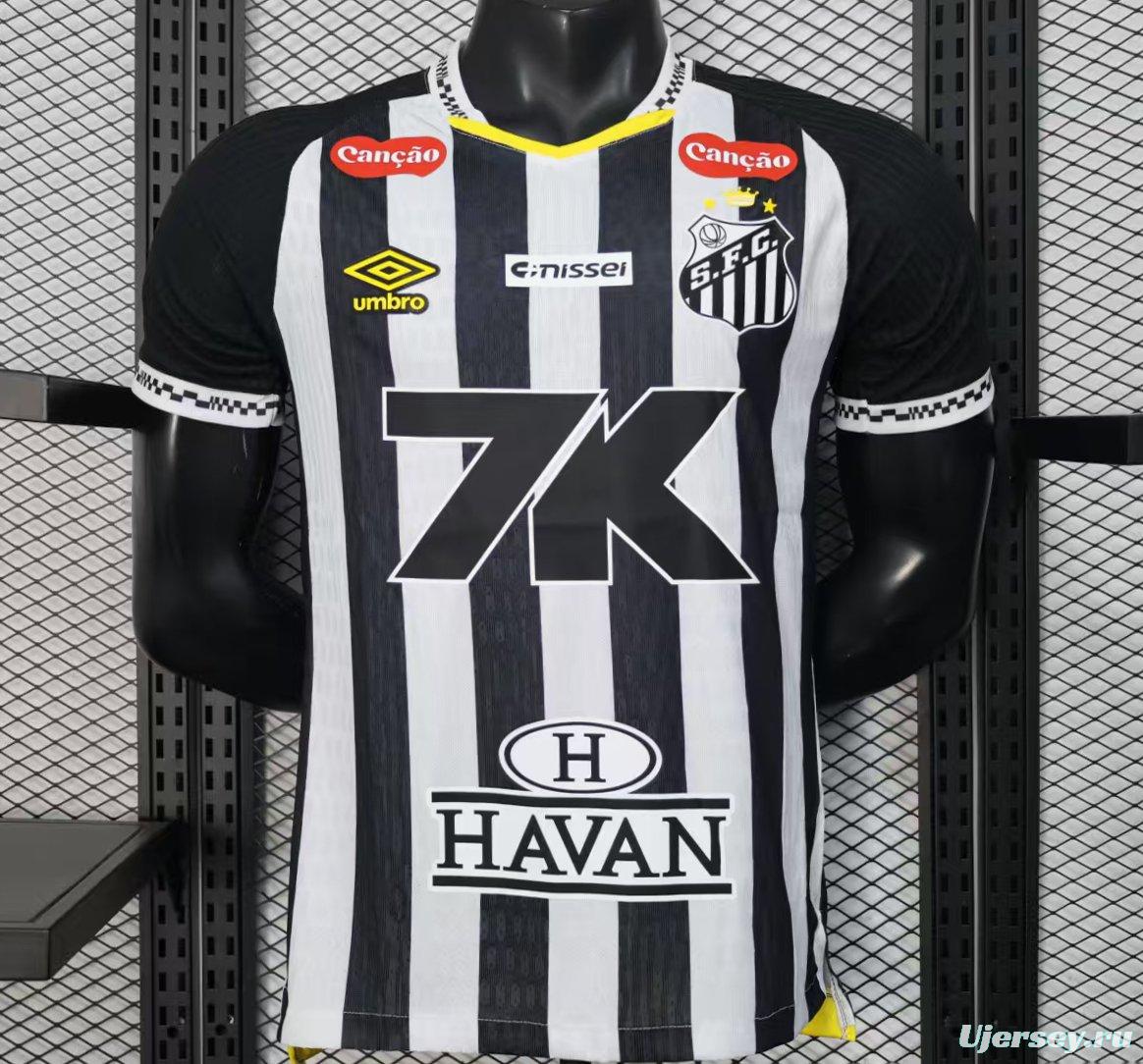 Player Version 25/26 Santos Away Jersey With Full Sponsors