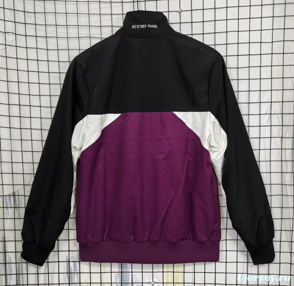 25/26 PSG Black/Purple Full Zipper Windbreaker