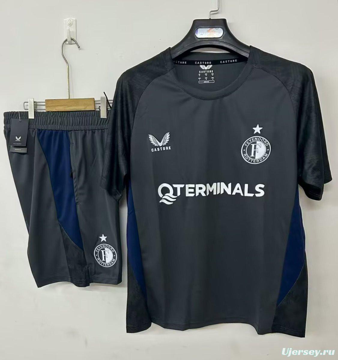 25/26 Feyenoord Rotterdam Training Jersey Grey+ Shorts