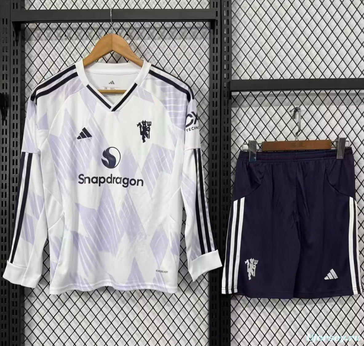 25/26 Kids Manchester United Away Long Sleeve Jersey