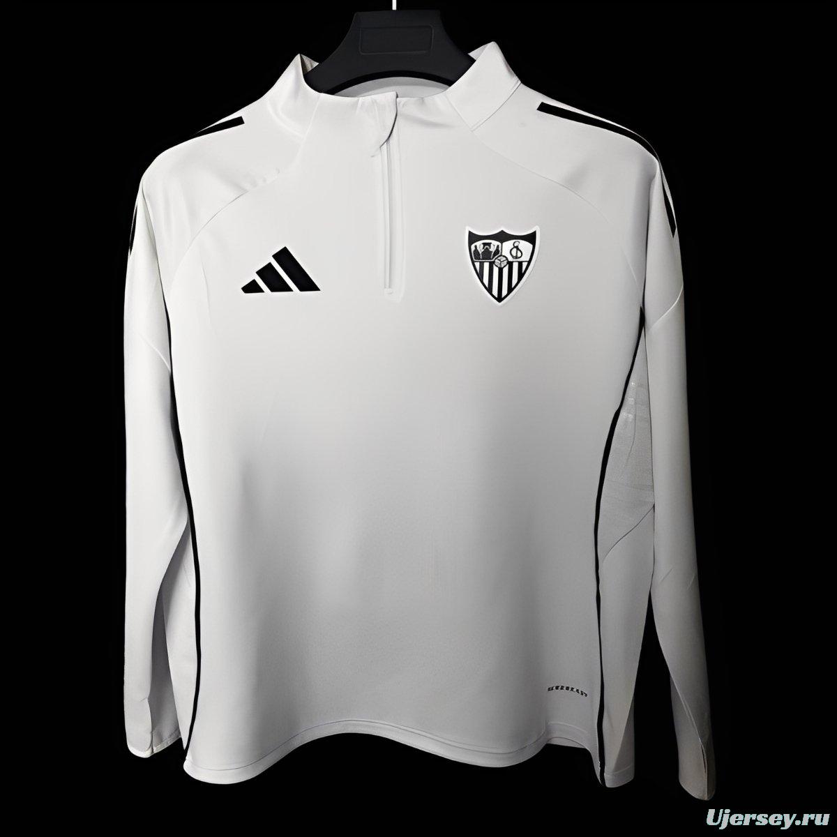 25/26 Sevilla White Half Zipper Jacket