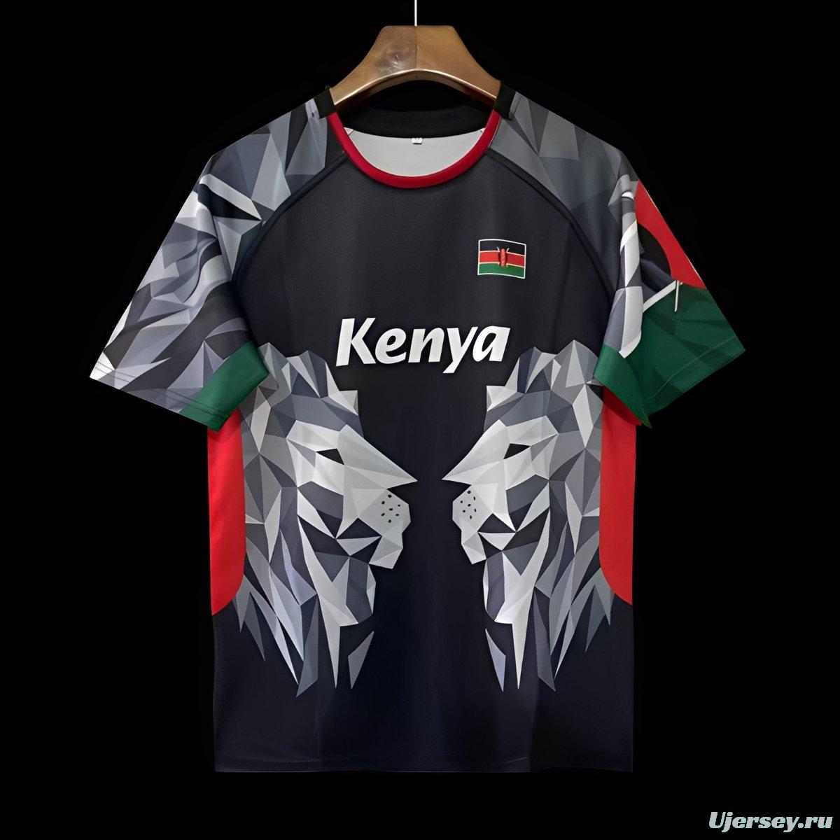 2026 Kenya Black Geometric Lion Jersey