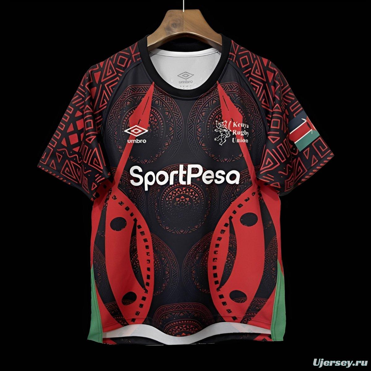 2026 Kenya Black with Red Maasai Shield and Tribal Patterns Jersey